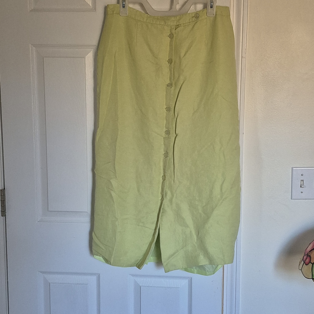 Vibrant Lime Midi Skirt